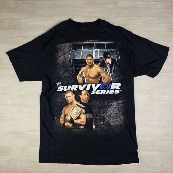 2007 WWE Survivor Series Shirt Black Miami Batista Undertaker Orton Mens Medium - Picture 1 of 10